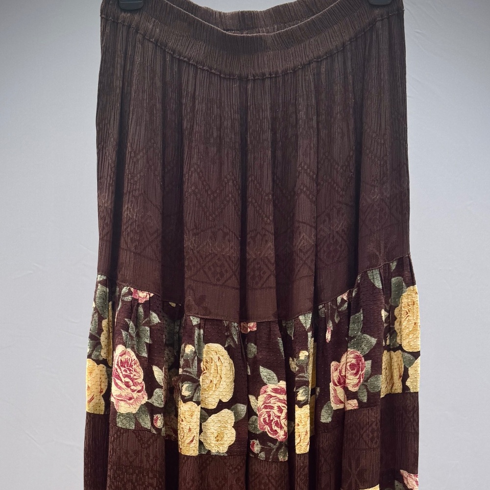 Silk Floral Maxi Skirt